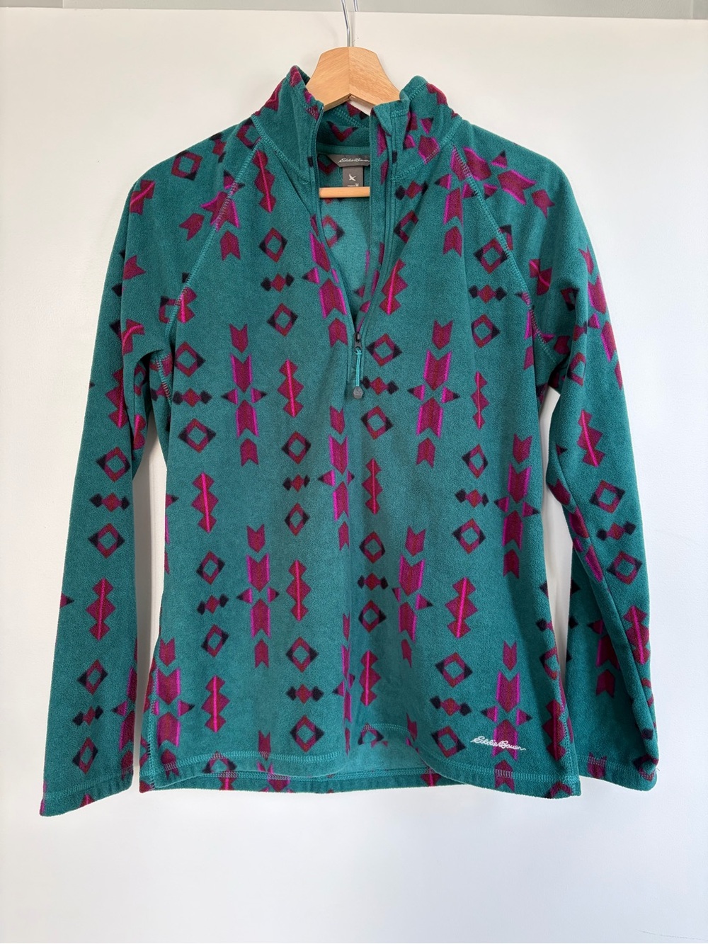 Women’s Eddie Bauer Multicolor Quarter Zip Fleece Size Medium Like New Condition